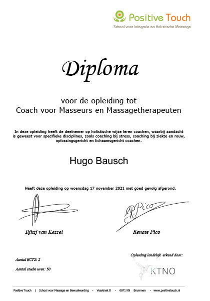 Diploma Coach Positieve Touch